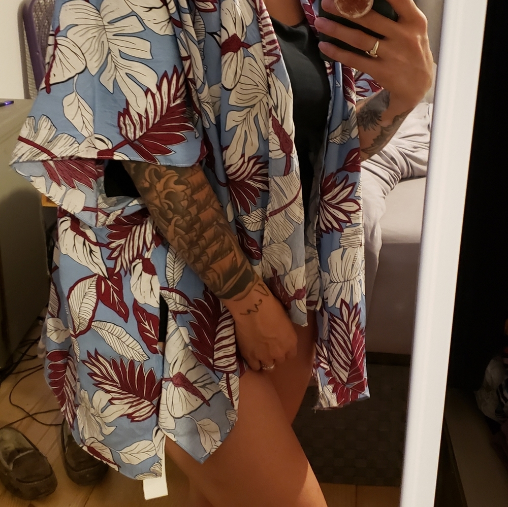 Macchia di Ruggine leaf print cover up